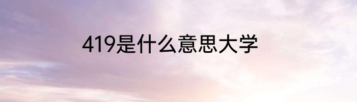 419是什么意思大学