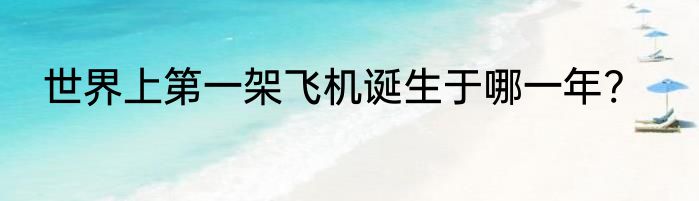 世界上第一架飞机诞生于哪一年?
