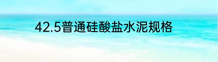42.5普通硅酸盐水泥规格
