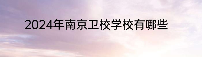2024年南京卫校学校有哪些