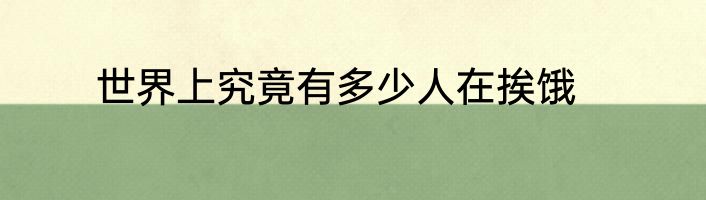 世界上究竟有多少人在挨饿