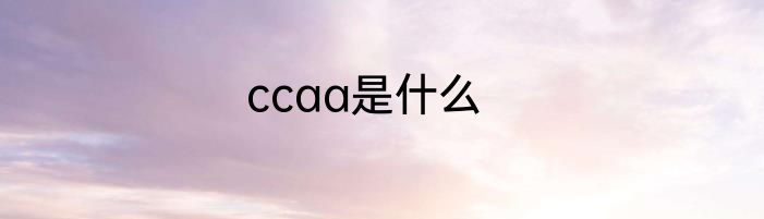 ccaa是什么