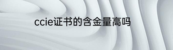 ccie证书的含金量高吗