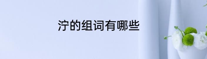泞的组词有哪些