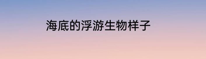 海底的浮游生物样子