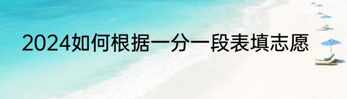2024如何根据一分一段表填志愿