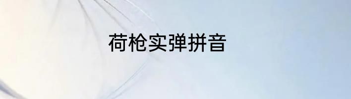 荷枪实弹拼音