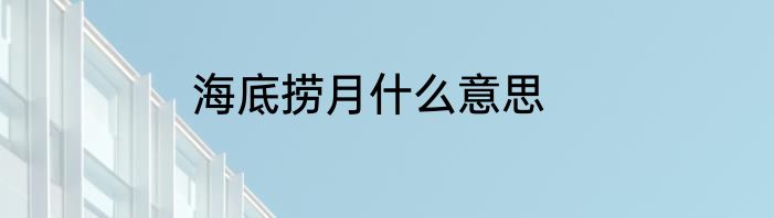 海底捞月什么意思