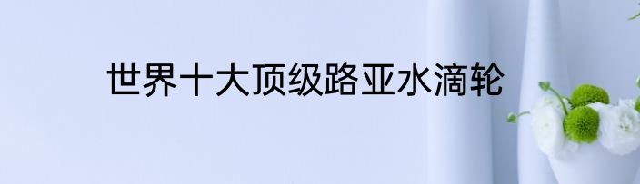 世界十大顶级路亚水滴轮