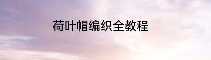 荷叶帽编织全教程