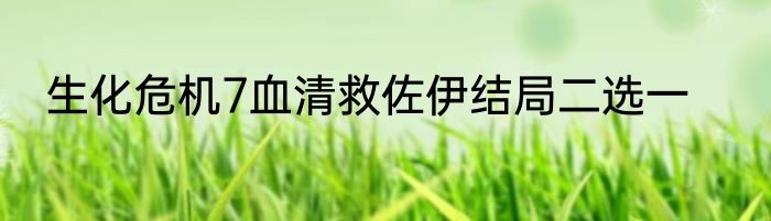 生化危机7血清救佐伊结局二选一