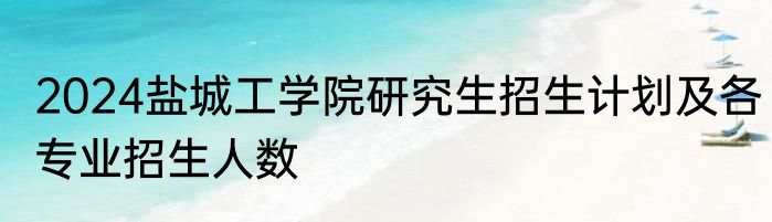 2024盐城工学院研究生招生计划及各专业招生人数