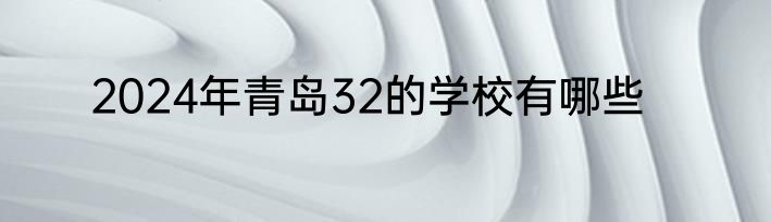 2024年青岛32的学校有哪些