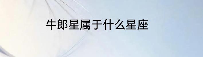 牛郎星属于什么星座