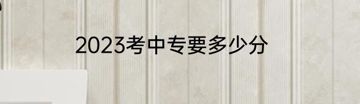 2023考中专要多少分