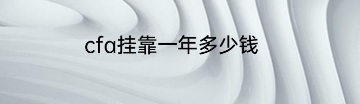 cfa挂靠一年多少钱