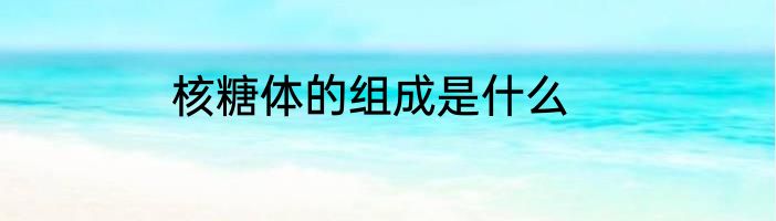 核糖体的组成是什么