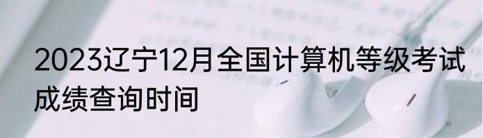 2023辽宁12月全国计算机等级考试成绩查询时间