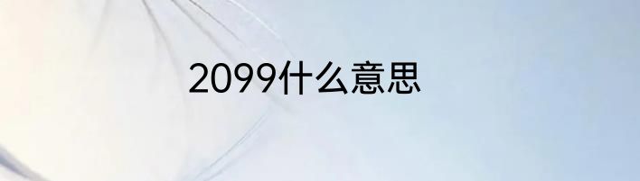 2099什么意思