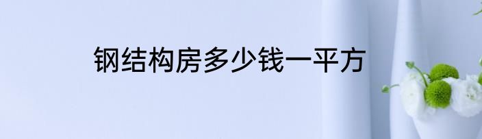 钢结构房多少钱一平方