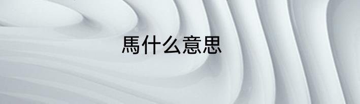 馬什么意思