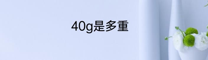 40g是多重