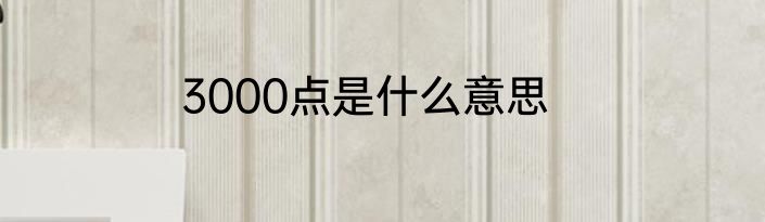 3000点是什么意思