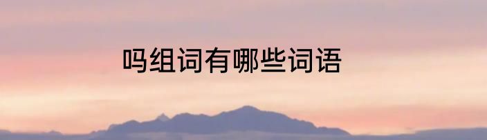 吗组词有哪些词语