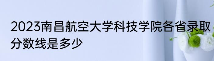 2023南昌航空大学科技学院各省录取分数线是多少