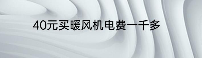 40元买暖风机电费一千多