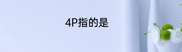 4P指的是