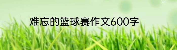 难忘的篮球赛作文600字