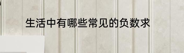 生活中有哪些常见的负数求