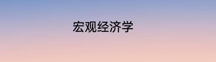 宏观经济学