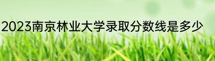 2023南京林业大学录取分数线是多少