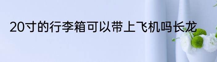 20寸的行李箱可以带上飞机吗长龙