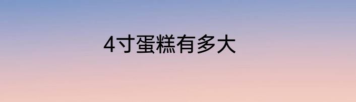 4寸蛋糕有多大