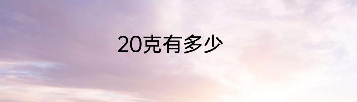 20克有多少