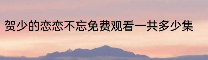 贺少的恋恋不忘免费观看一共多少集