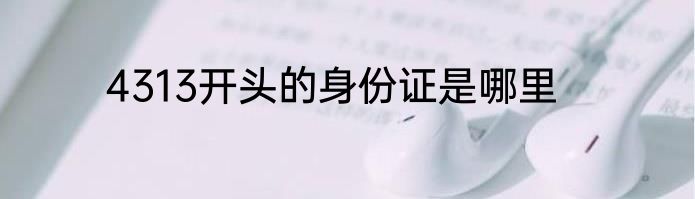 4313开头的身份证是哪里