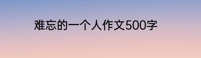 难忘的一个人作文500字