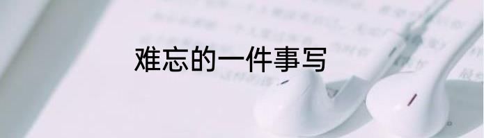 难忘的一件事写