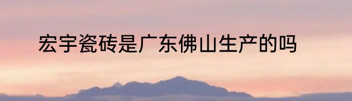 宏宇瓷砖是广东佛山生产的吗