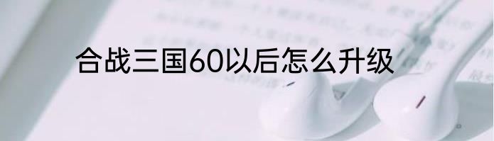 合战三国60以后怎么升级