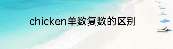 chicken单数复数的区别