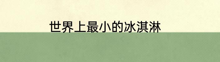 世界上最小的冰淇淋