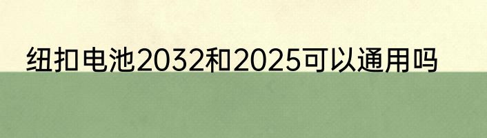 纽扣电池2032和2025可以通用吗