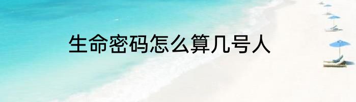 生命密码怎么算几号人