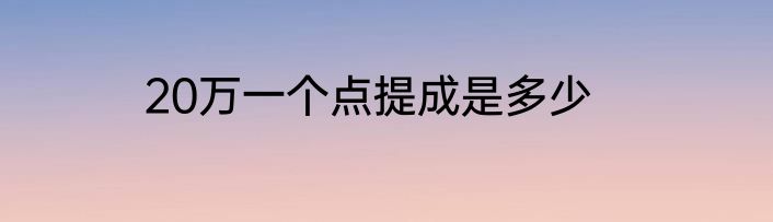 20万一个点提成是多少