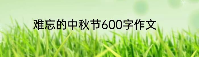 难忘的中秋节600字作文
